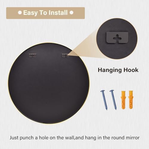 HARRITPURE Round Mirror 30 Gold Wall Mounted Circle Mirrors - Image 5