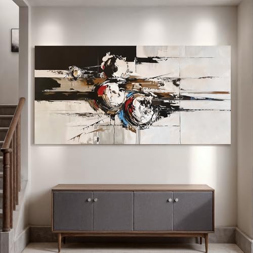 YISXINOAG Black White Abstract Wall Art Modern Industrial Painting 29"X58" - Image 5