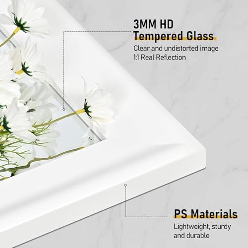 White Wall Mirror for Bathroom, Rectangle Large 30 x 36 inch Vanity Mirrors - Image 5
