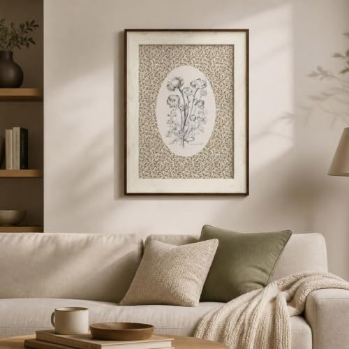 razliubit Vintage Botanical Wall Art, Framed Floral Canvas Print, 10x12 Inch - Image 4