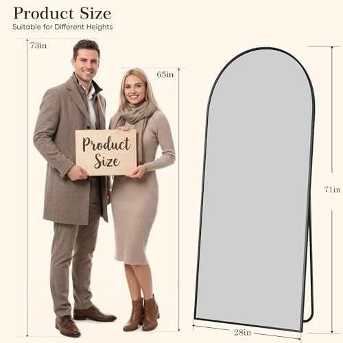 71"x28" Arched Full Length Mirror, Full Body Floor Mirror - Image 2