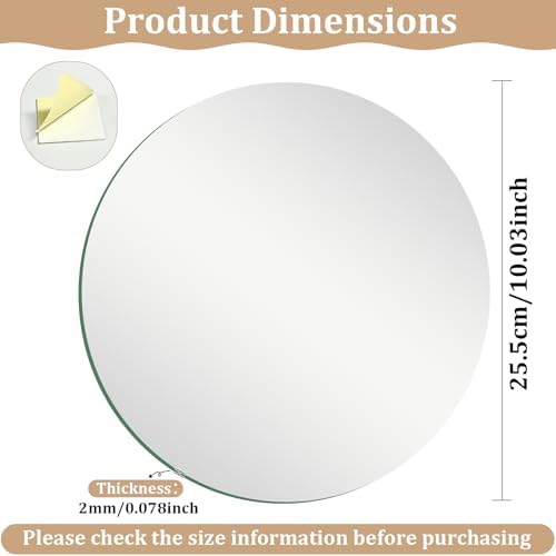 10 inch Frameless Glass Round Mirror - Image 2