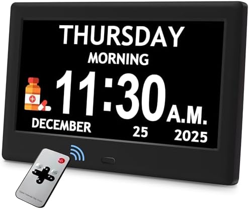 7'' Dementia Clocks for Seniors, Large Display Digital Clock by Flyruit