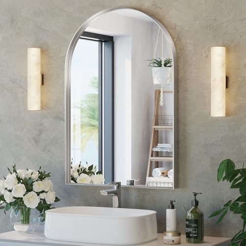 Brightify Arched Mirror, Arched Wall Mirror, 26 x 38 Inch Silver Arch Mirror by Brightify