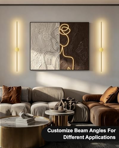 FRIDEKO HOME Gold Sconces Wall Decor Set of 2, 4000K LED Wall Sconces Fixtures - Image 7
