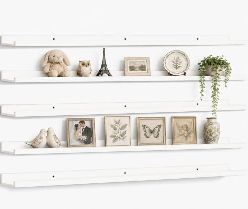 48inch Long Floating Shelves for Wall Decor, 5-Set Shelves by RicherHouse