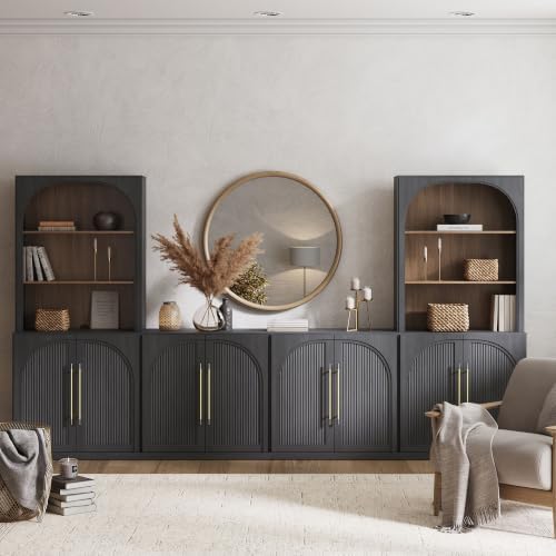 BELLEZE Jagger 130" Wall Unit 5-Piece Modular TV Stand - Image 5