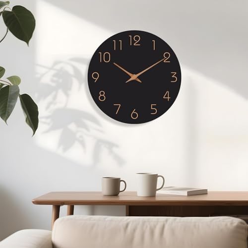 Mosewa 12" Wall Clock Battery Operated Silent Non-Ticking Modern Simple - Image 6