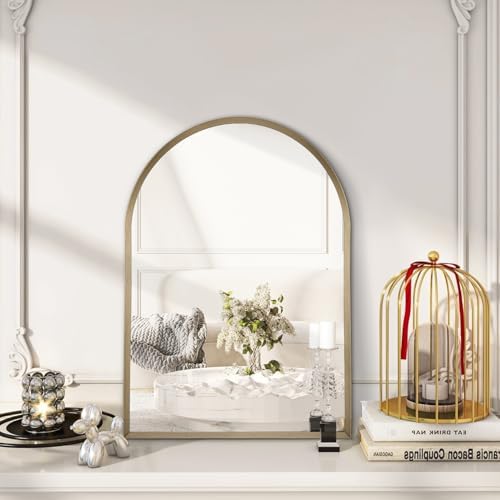 Arch Bathroom Mirror, Arched Vanity Wall Mirror Metal Frame Home Decor - Image 4