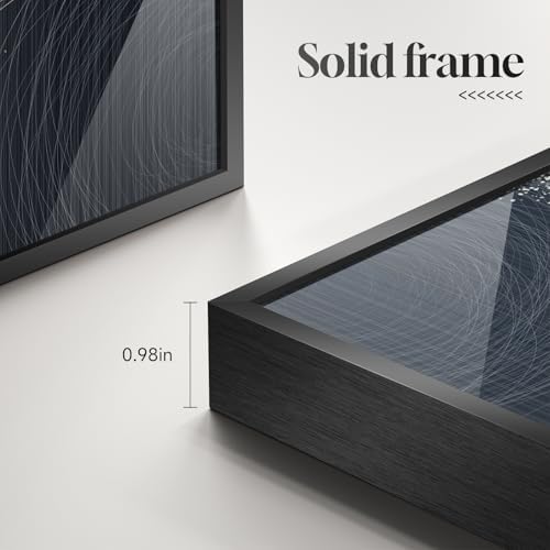 Large Framed Black and White Gray Modern Abstract Wall Art, 1 Piece 24x36 - Image 7