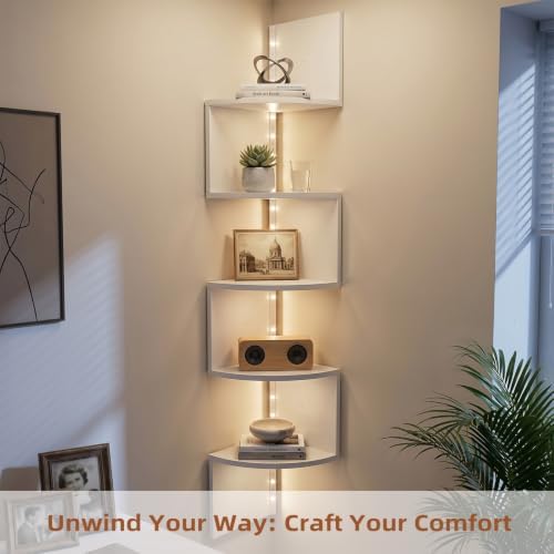 HAAYOT Corner Shelf Wall Mounted: 5-Tier Floating Shelves - Image 4