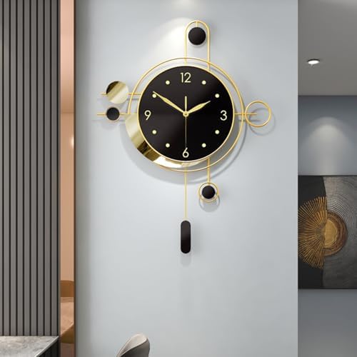 Wall Clock with Pendulum, Silent Non Ticking Battery Operated Modern Large Wall by Unknown