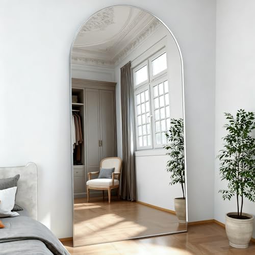 Arched Floor Mirror 78“x38 Silver Arch Full Length Mirror - Image 4