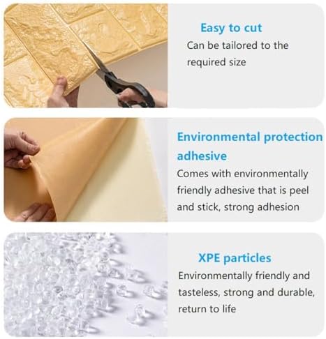 Queenbox 27.6x39.4 in Faux Brick Peel and Stick Foam Soft Waterproof Wall Panel - Image 4