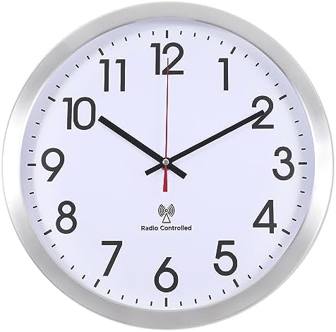 14 Inch Atomic Analog Wall Clock Radio Controlled Sets Wall Clock by Vigorwise