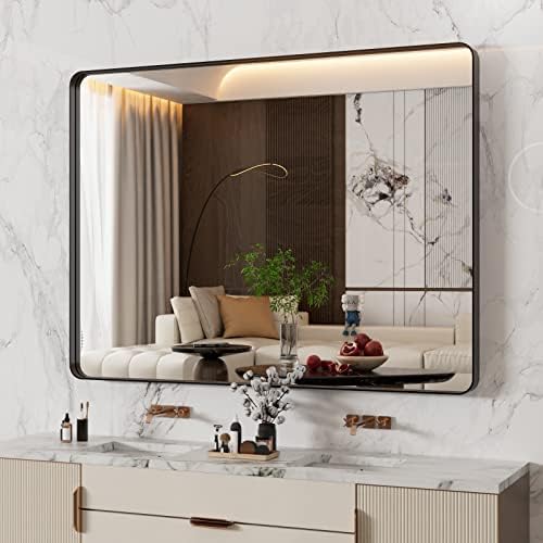 WEER Black Bathroom Vanity Mirror 48X36 Inch by WEER