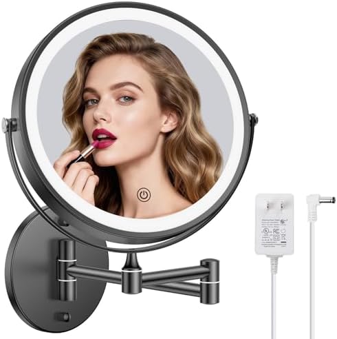 FASCINATE 8" Rechargeable Wall Mounted Makeup Mirror by FASCINATE