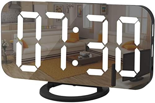 SZELAM Digital Clock Large Display, LED Alarm Electric Clocks Mirror Surface by SZELAM