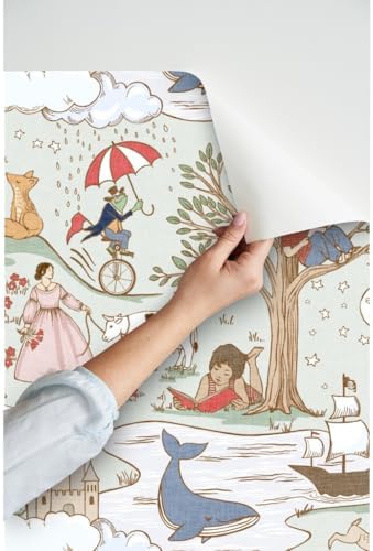 Spoonflower Whimsical Fairytale Peel and Stick Wallpaper - Image 3