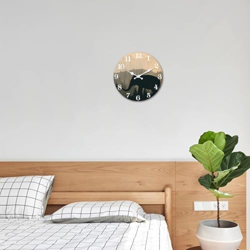 XFM Vintage Elephant Wall Clock 12 Inch Silent - Image 4