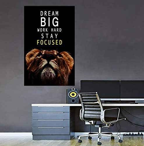 AMART SUN Dream Big and Work Hard • Motivational Print Canvas Wall Art • - Image 4