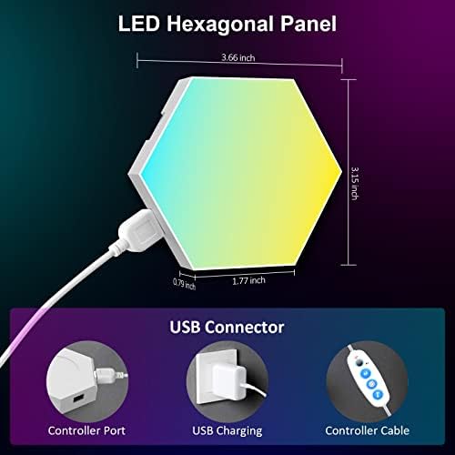 OJQ 8 Pack Hexagon Lights Wall RGB Panel Hexagonal Gaming Led Lights - Image 6