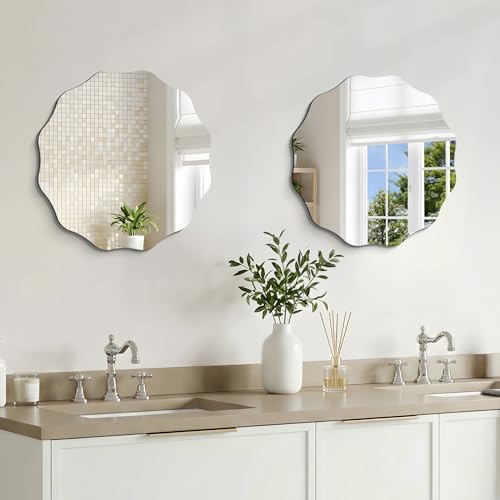 CILIBER Wavy Mirror for Wall, 3mm Tempered Glass Decorative Bathroom Vanity - Image 4