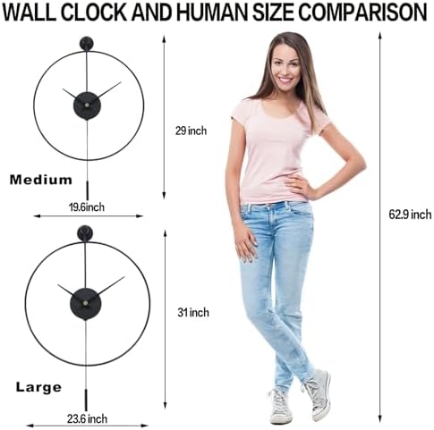 YISITEONE Classical Large Decorative Wall Clock - Image 2