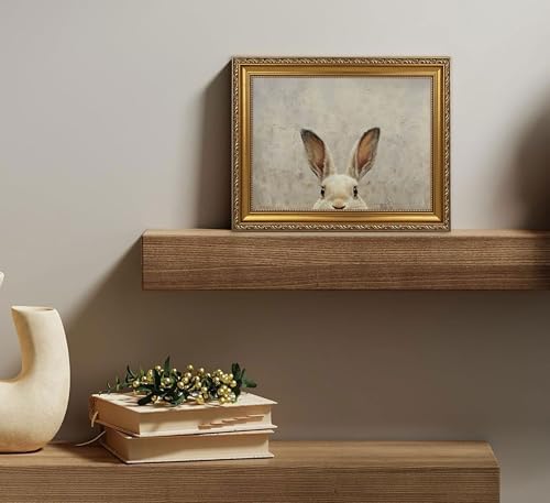Vintage Gold Framed Easter Bunny Wall Art - Image 2
