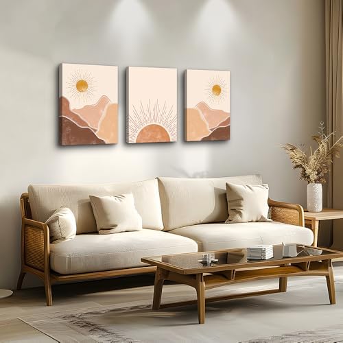 Boho 3 Piece Large Size Canvas Wall Art - Image 2