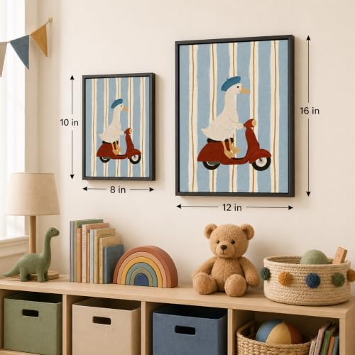 Framed Cute Duck Canvas Wall Art, Funny Animal Picture Wall Decor - Image 5