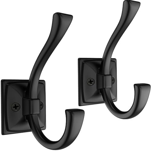 TOFIIGREM 2 Pack Antique Black Coat Robe Hooks by TOFIIGREM