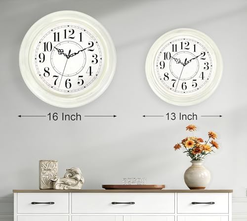 13 Inch Vintage Wall Clock, Silent Analog Clock Battery Operated - Image 6
