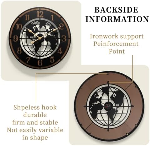 Large World Map Wall Clock - Image 4