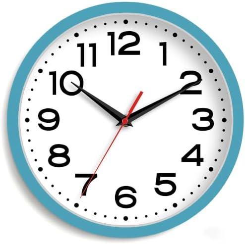 Roymnie 10 Inch Wall Clock, Battery Operated Silent Non Ticking Blue by Unknown