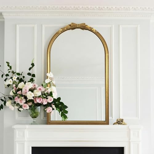 Gold Arched Wall Mirror French Decorative Mirror by MIRAVORYGoldDecorMirrors