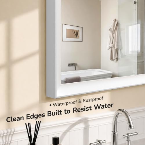 USHOWER 30x40 Inch White Bathroom Mirrors - Image 4