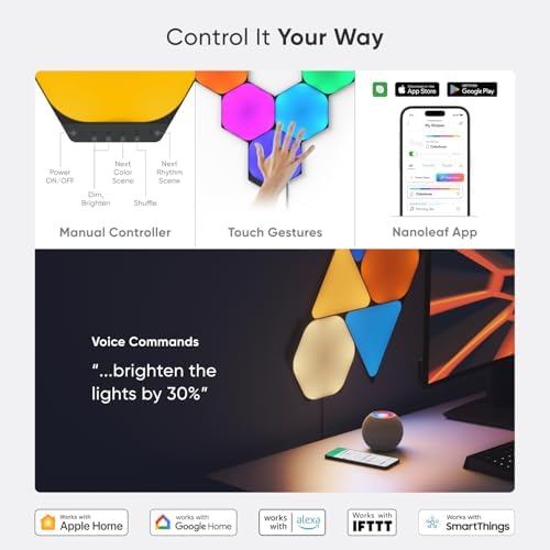 Nanoleaf Shapes Hexagon Lights, Smart RGBW LED Wall Light Panels - Image 5