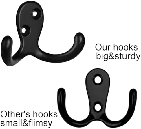 IBosins 28 Pack Heavy Double Prong Coat Hooks Wall Mounted - Image 3