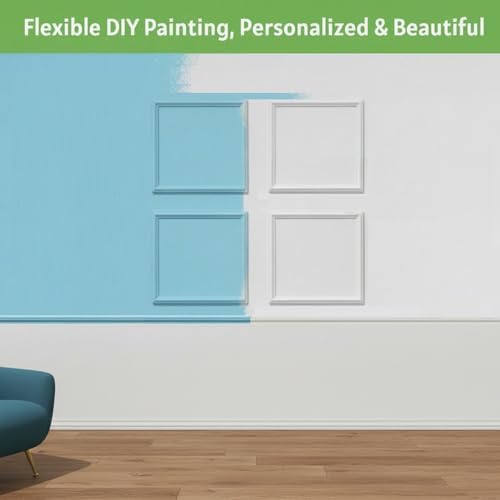 Peel and Stick Wall Molding, 4 Set 20" x 20" Pre Cut Wainscoting Panels - Image 6