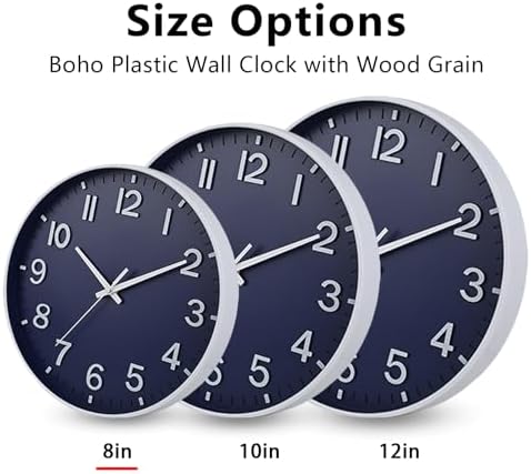 HZDHCLH 8 Inch Wall Clock Battery Operated Silent Non Ticking Navy Modern - Image 5