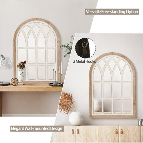 Farmhouse Window Pane Mirror, Large Decorative White Wall Mirror - Image 3