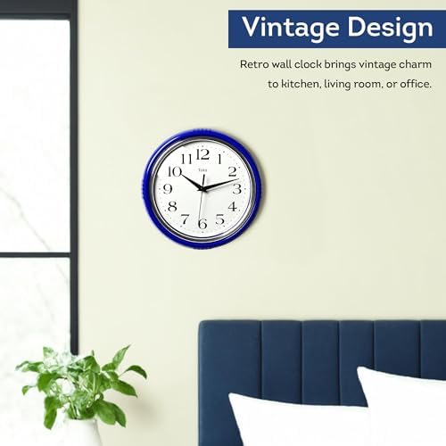 Lily's Home Retro Wall Clock, 9.5 Inch Vintage Design, Silent Non-Ticking - Image 4