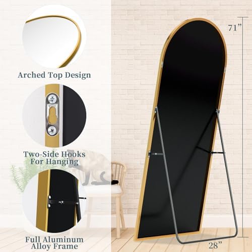 71"x28" Arched Full Length Mirror - Image 5