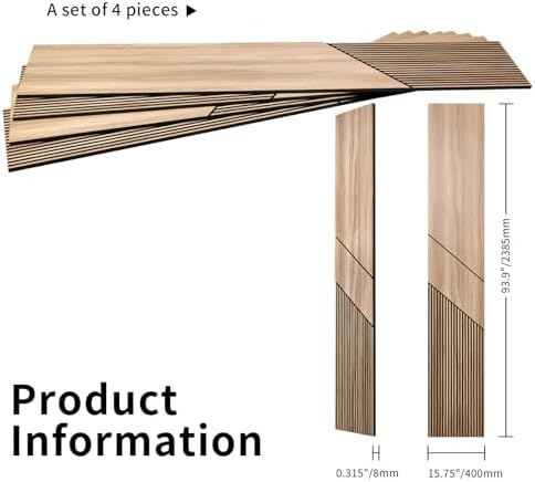 4-Pack Teak Wood Grain 3D Wall Panels - Image 2