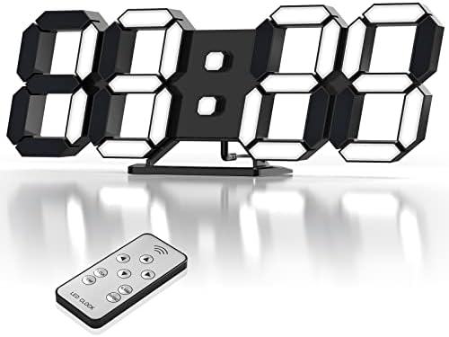 3D LED Desk & Wall Clock with Remote Control, 9.7 Inch by HOME