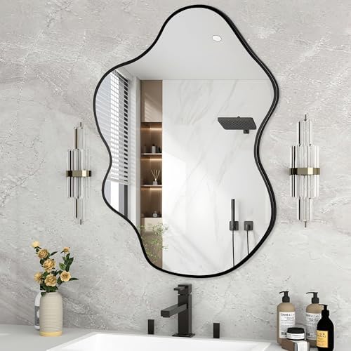 Black Irregular Bathroom 24 x 36 Inch Mirror - Image 3