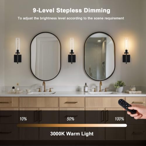 SANTOSTOCK Black Wireless Wall Sconces - Image 4
