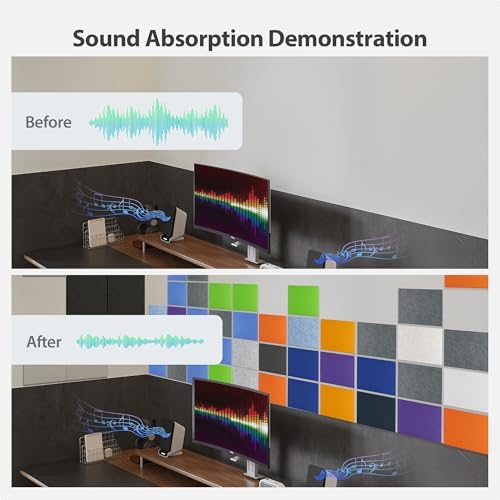 12 Pack Rectangle Acoustic Panels Self Adhesive Sound Proof Foam - Image 3
