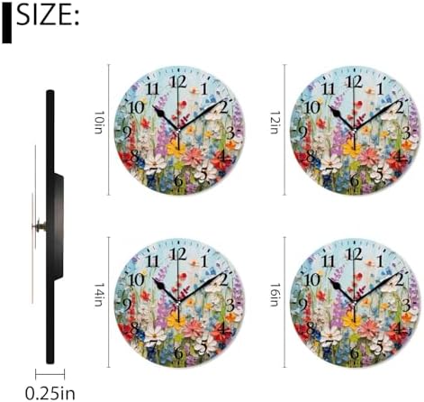 Round Analog Wall Clocks Non-Ticking Silent Clock Battery Operated Clcoks - Image 2